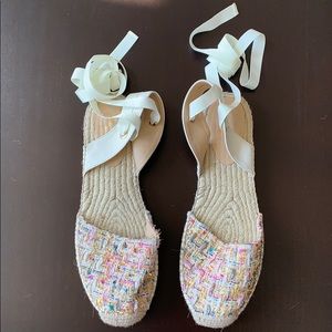 L.K.Bennett THOMASINA IVORY TWEED ESPADRILLE, 41